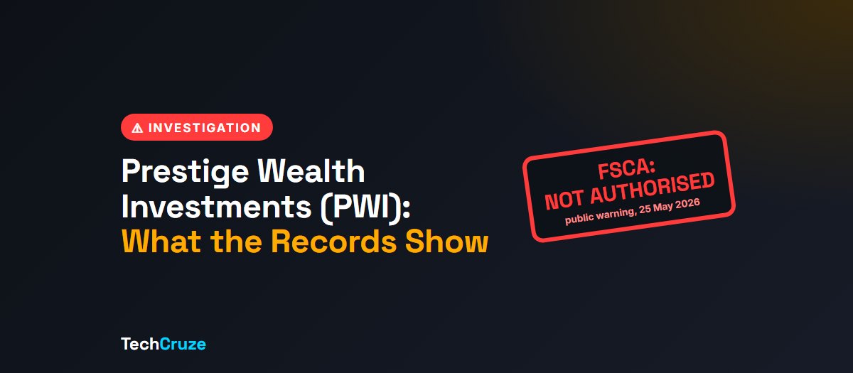 Prestige Wealth Investments (PWI): what the records show. FSCA: not authorised, public warning 25 May 2026