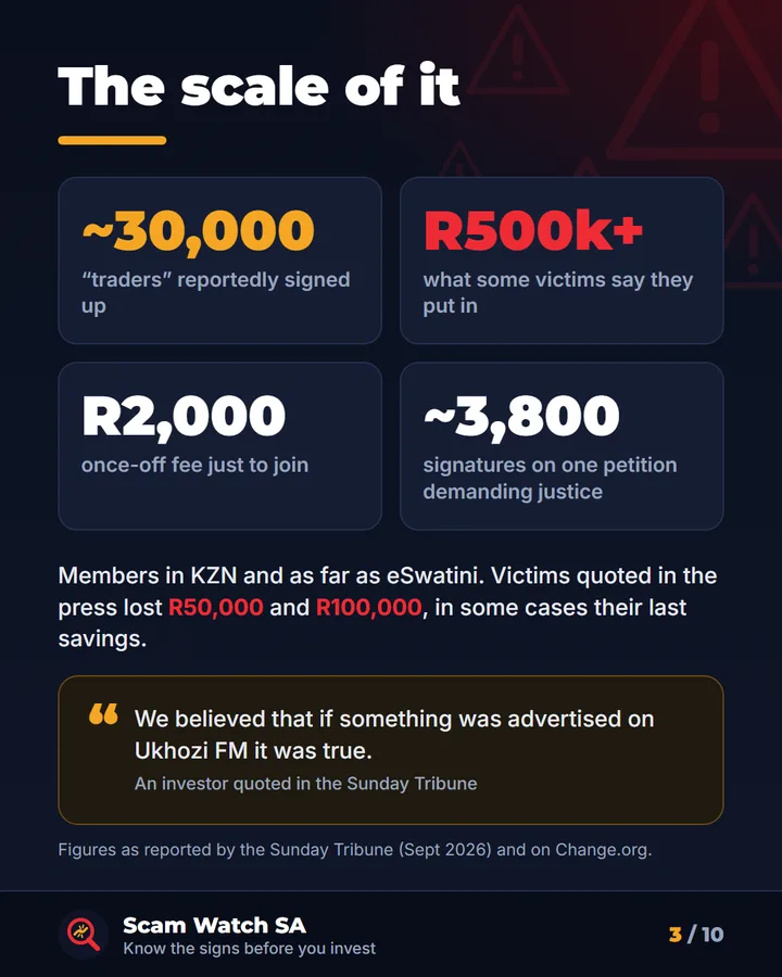 The scale of RNK and NT Team: about 30,000 members, some losses over R500,000, a R2,000 joining fee and 3,800+ petition signatures