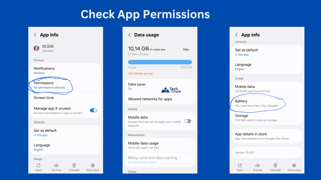 check applications permisions